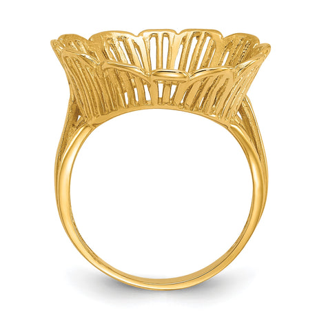 18 mm 14k Yellow Gold coin bezel ring for Barbados $0.10 Ten Cents — alternate view