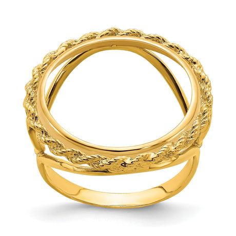 18 mm 14k Yellow Gold coin bezel ring for Barbados $0.10 Ten Cents — additional image