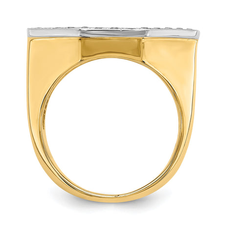18 mm 14k Multi-Tone Gold coin bezel ring for Barbados $0.10 Ten Cents — alternate view
