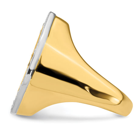 18 mm 14k Multi-Tone Gold coin bezel ring for Barbados $0.10 Ten Cents — additional image