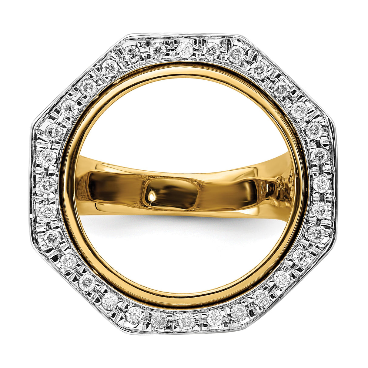 18 mm 14k Multi-Tone Gold coin bezel ring for Barbados $0.10 Ten Cents — additional image