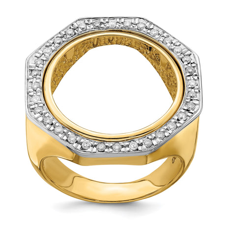 18 mm 14k Multi-Tone Gold coin bezel ring for Barbados $0.10 Ten Cents — additional image