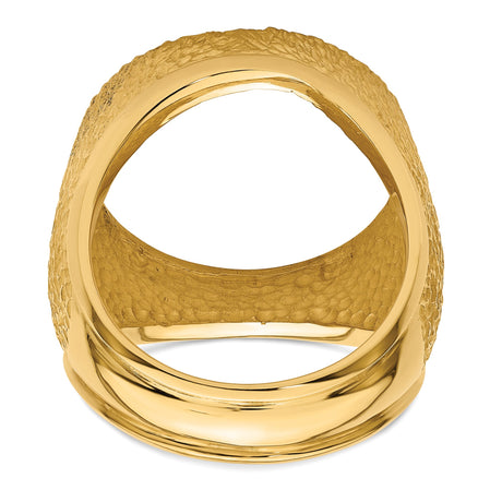 18 mm 14k Yellow Gold coin bezel ring for Barbados $0.10 Ten Cents — additional image
