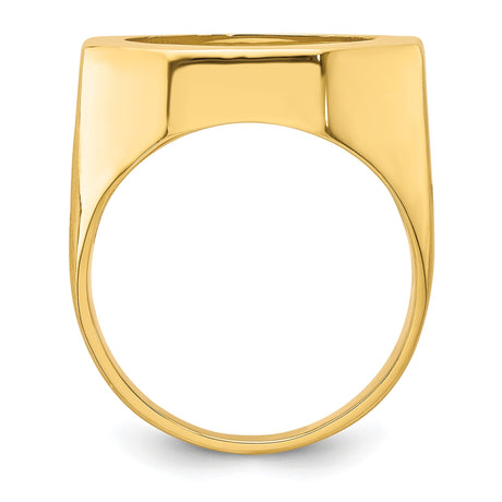 18 mm 14k Yellow Gold coin bezel ring for Barbados $0.10 Ten Cents — alternate view