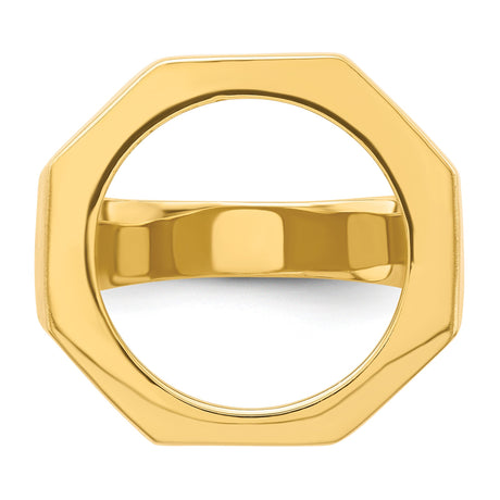 18 mm 14k Yellow Gold coin bezel ring for Barbados $0.10 Ten Cents — additional image