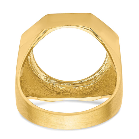 18 mm 14k Yellow Gold coin bezel ring for Barbados $0.10 Ten Cents — additional image