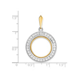 18 mm 14k Multi-Tone Gold coin bezel for Barbados $0.10 Ten Cents — size reference (ruler)