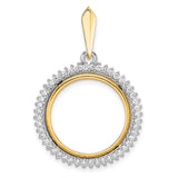 18 mm 14k Multi-Tone Gold coin bezel for Barbados $0.10 Ten Cents