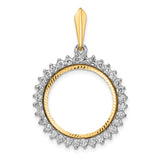 18 mm 14k Multi-Tone Gold coin bezel for Barbados $0.10 Ten Cents