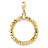 14k Yellow Gold coin bezel for Isle of Man Cat — additional image