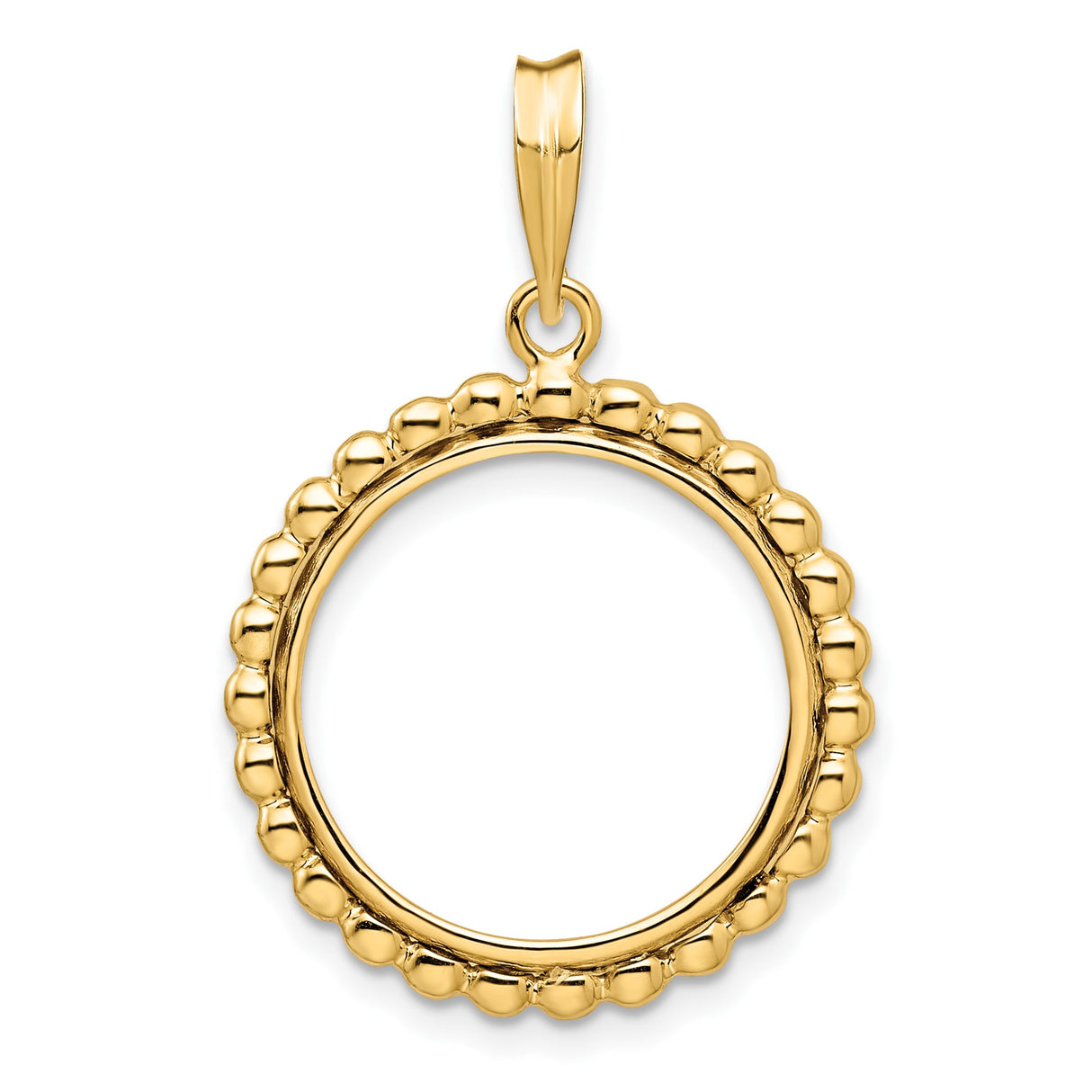 Isle of Man 1/10 oz Gold Cat Coin Bezel Pendant Prong Set Bubble Edge in 14k Yellow Gold