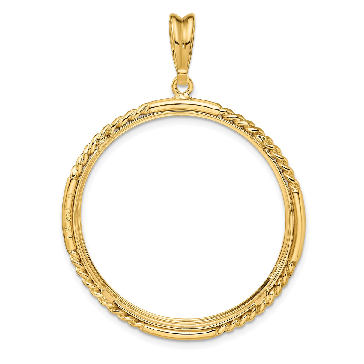 14k Yellow Gold coin bezel for Isle of Man 1 Crown Cat — additional image