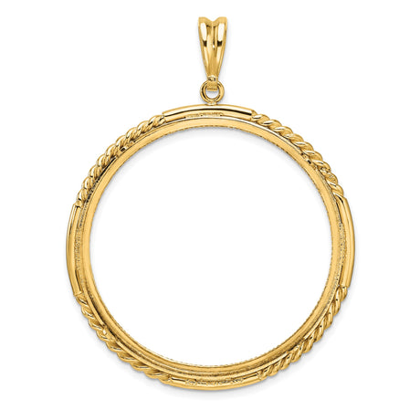 37 mm 14k Yellow Gold coin bezel pendant — additional image