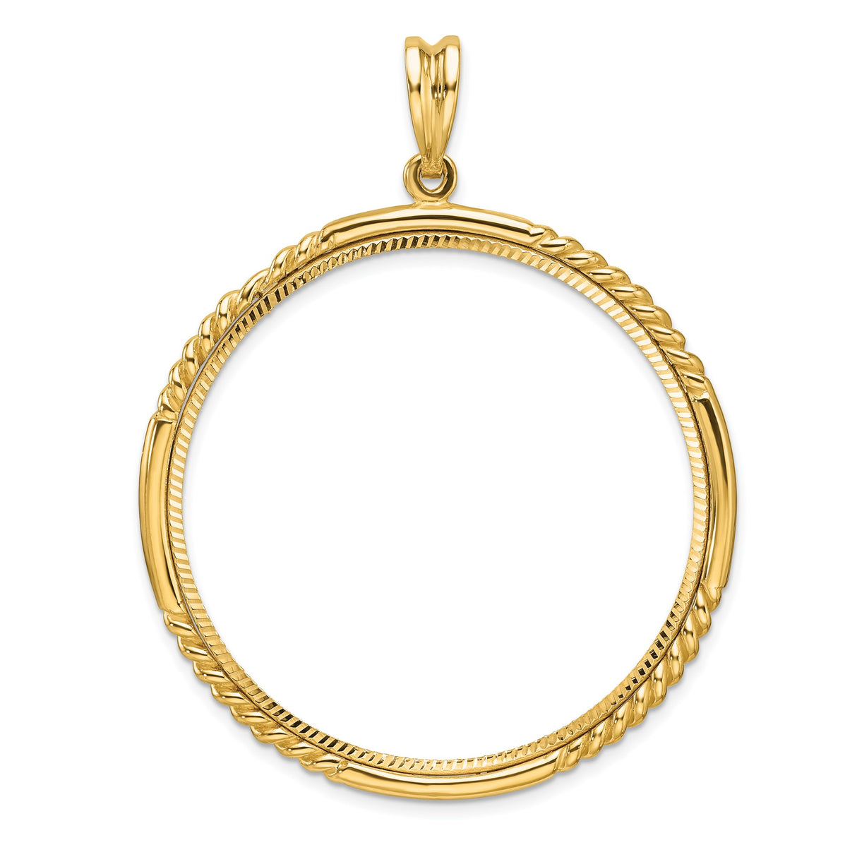 39.5 mm 14k Yellow Gold coin bezel pendant — additional image