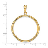Australian 1 oz Platinum Koala $100 Coin Bezel Pendant Prong Set Quadruple Twist in 14k Yellow Gold