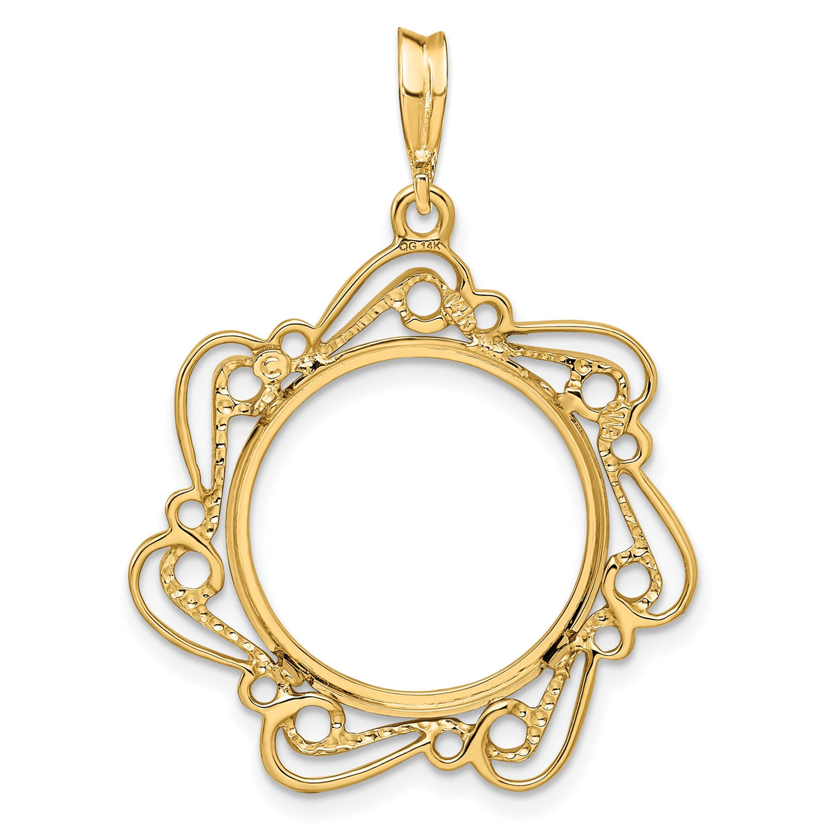 14k Yellow Gold coin bezel for Isle of Man Cat — additional image