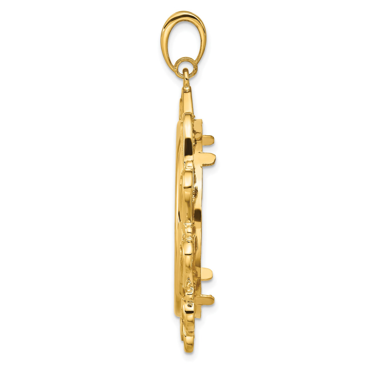 14k Yellow Gold coin bezel for Isle of Man 1/2 Crown Cat — alternate view