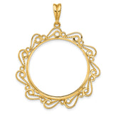 14k Yellow Gold coin bezel for Isle of Man 1/2 Crown Cat — additional image