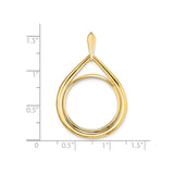 Australian 1/4 oz Gold Kangaroo $25 Coin Bezel Pendant Prong Set Polished Teardrop in 14k Yellow Gold