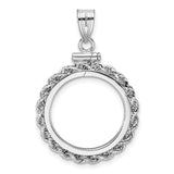 14k White Gold coin bezel for Isle of Man Cat — additional image