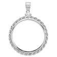 Australian 1 oz Gold Kangaroo $100 Coin Series 2 Coin Bezel Pendant Screw Top Petite Knotted Rope in 14k White Gold