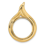 Isle of Man 1/10 oz Gold Cat Coin Bezel Pendant Prong Set Art Deco Flamed Teardrop in 14k Yellow Gold
