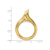 US 1/4 oz Platinum American Eagle $25 Coin Bezel Pendant Prong Set Art Deco Flamed Teardrop in 14k Yellow Gold