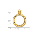 Isle of Man 1/10 oz Gold Cat Coin Bezel Pendant Prong Set Thick Circle in 14k Yellow Gold