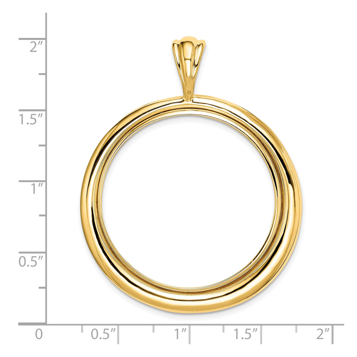 Isle of Man 1 oz Gold Cat 1 Crown Coin Bezel Pendant Prong Set Thick Circle in 14k Yellow Gold