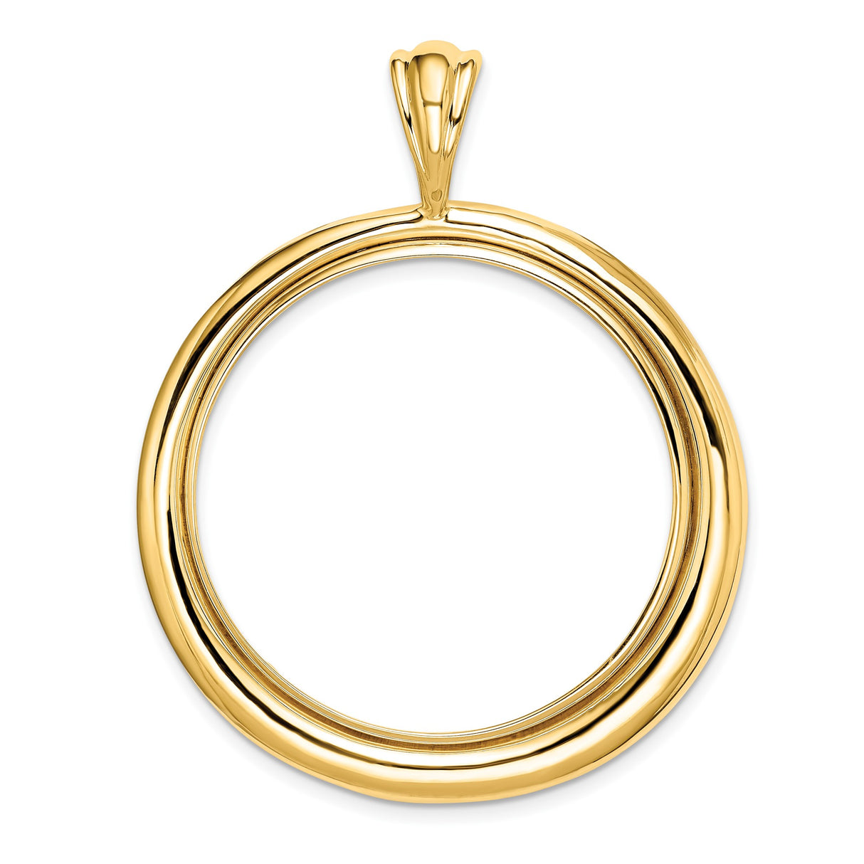 UK 1 oz Gold Britannia £100 Coin Series 3 Coin Bezel Pendant Prong Set Thick Circle in 14k Yellow Gold