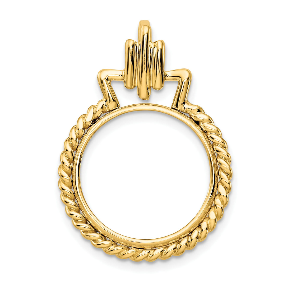 Australian 1/10 oz Gold Koala $15 Coin Bezel Pendant Prong Set Art Deco Twisted Rope in 14k Yellow Gold