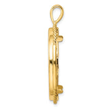 14k Yellow Gold coin bezel for Isle of Man 1/2 Crown Cat — alternate view