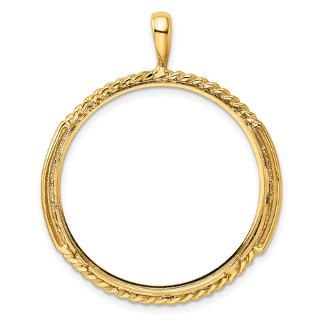 14k Yellow Gold coin bezel for Isle of Man 1/2 Crown Cat — additional image