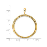 Isle of Man 1/2 oz Gold Cat Coin Bezel Pendant Prong Set Double Twist in 14k Yellow Gold