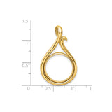 Australian 1/10 oz Gold Koala $15 Coin Bezel Pendant Prong Set Curled Teardrop in 14k Yellow Gold