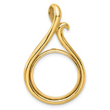 Australian 1/10 oz Gold Koala $15 Coin Bezel Pendant Prong Set Curled Teardrop in 14k Yellow Gold