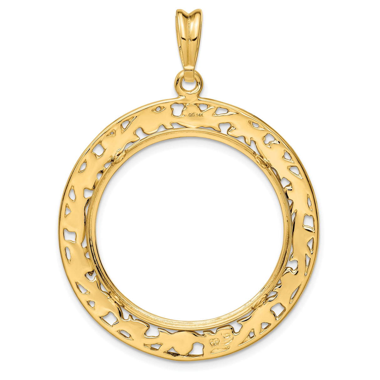 14k Yellow Gold coin bezel for US $50 American Eagle Platinum — additional image