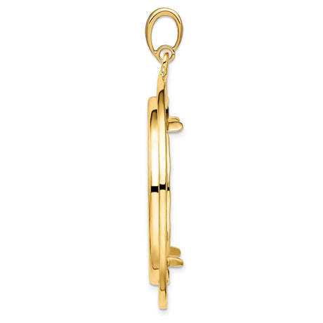 14k Yellow Gold coin bezel for Isle of Man 1 Crown Cat — alternate view