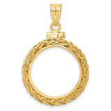 14k Yellow Gold coin bezel for Isle of Man Cat — additional image