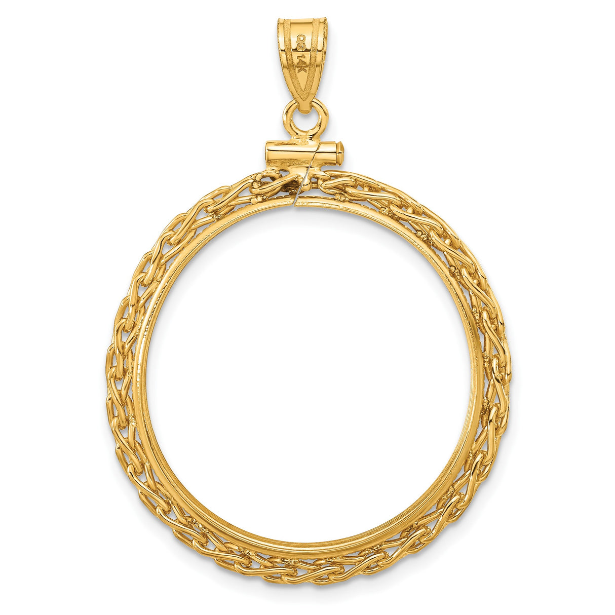 14k Yellow Gold coin bezel for US $50 American Eagle Platinum — additional image