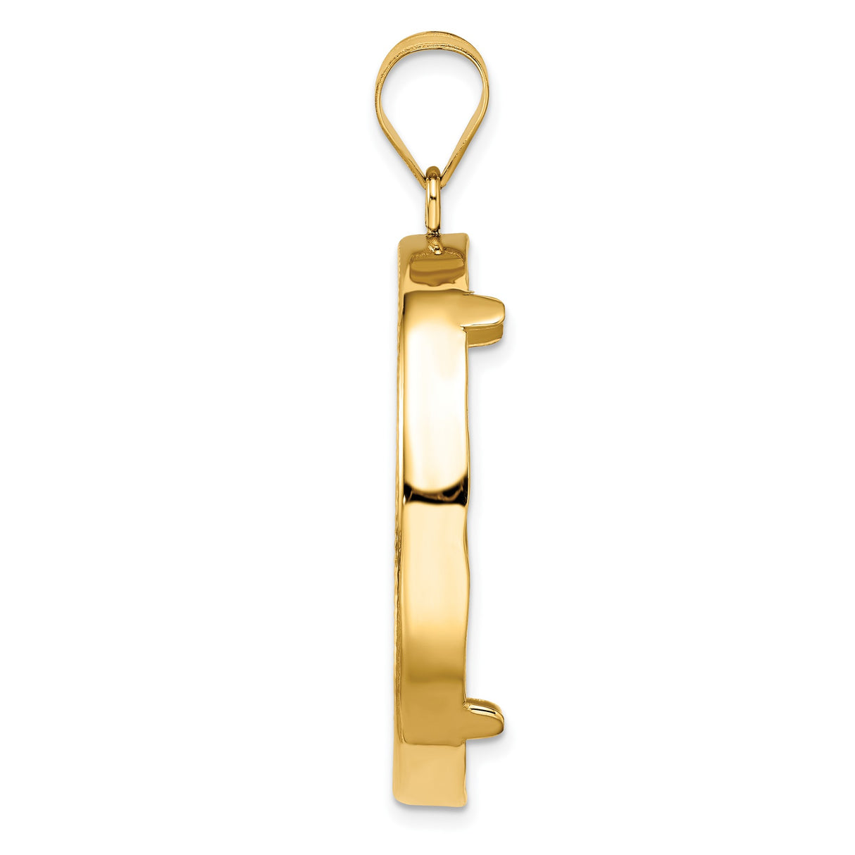 14k Yellow Gold coin bezel for Isle of Man 1/2 Crown Cat — alternate view