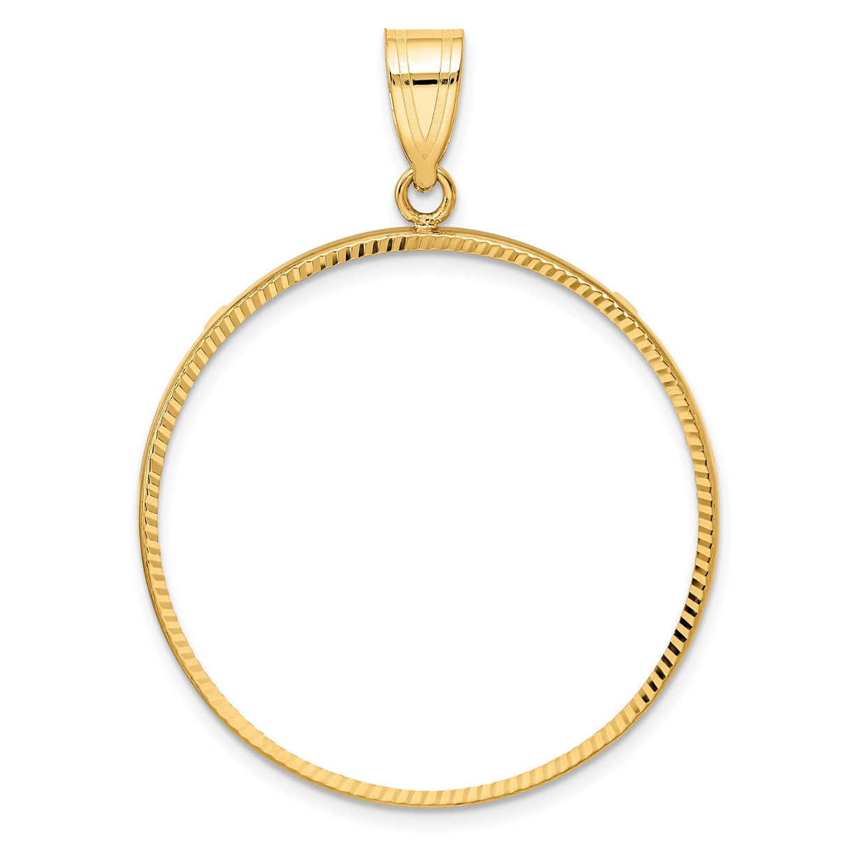 Australian 1 oz Platinum Koala $100 Coin Bezel Pendant Prong Set Polished Diamond-Cut in 14k Yellow Gold