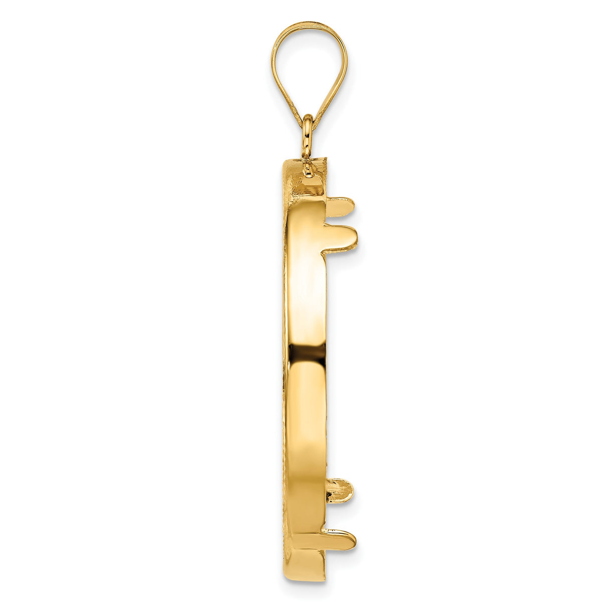 14k Yellow Gold coin bezel for Isle of Man 1 Crown Cat — alternate view