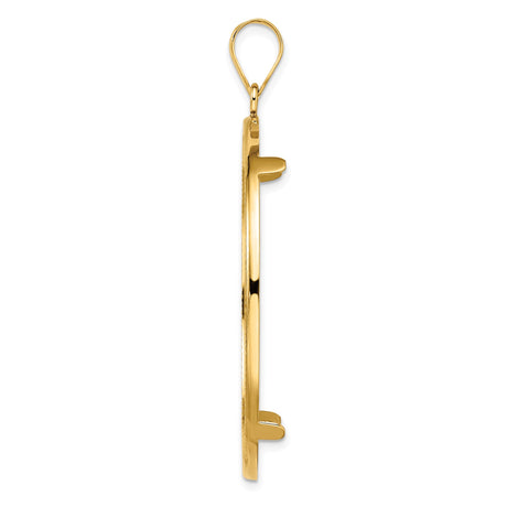 39.5 mm 14k Yellow Gold coin bezel pendant — alternate view