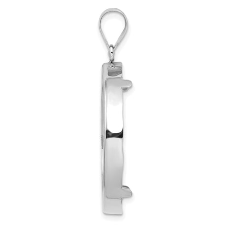 14k White Gold coin bezel for Isle of Man 1/2 Crown Cat — alternate view