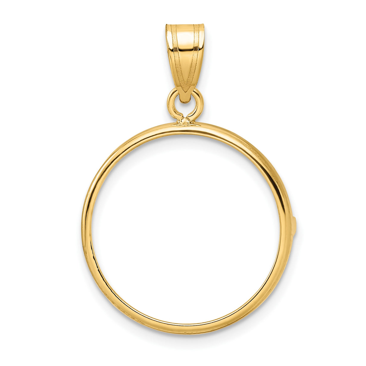 19.5 mm Coin Bezel Pendant Plain Polished Prong Set in 10k Yellow Gold
