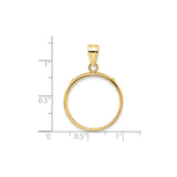 Australian 1/4 oz Gold Kangaroo $25 Coin Bezel Pendant Prong Set Polished in 14k Yellow Gold