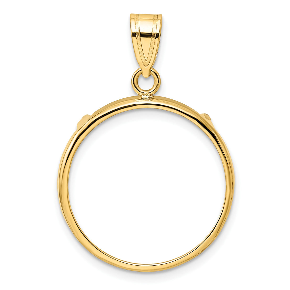Australian 1/4 oz Gold Kangaroo $25 Coin Bezel Pendant Prong Set Plain Polished in 10k Yellow Gold