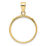 Australian 1/4 oz Gold Kangaroo $25 Coin Bezel Pendant Prong Set Polished in 14k Yellow Gold