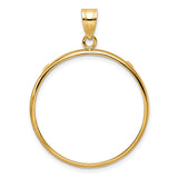 US 1/2 oz Platinum American Eagle $50 Coin Bezel Pendant Prong Set Plain Polished in 10k Yellow Gold